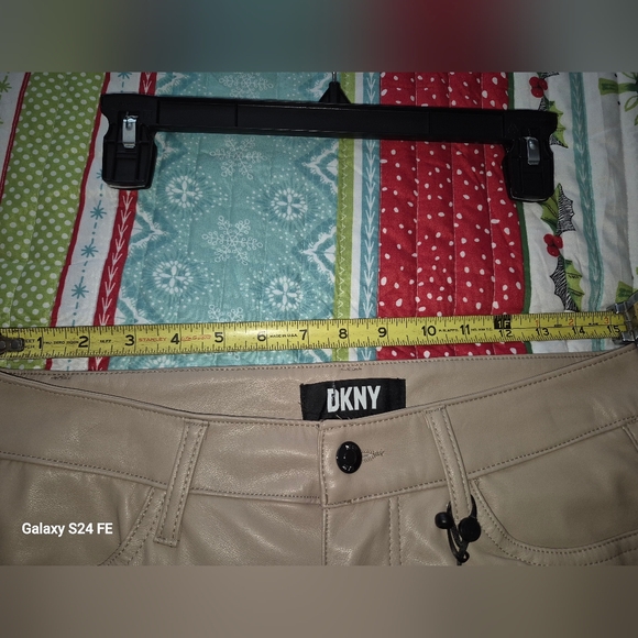 DKNY Soft Leather Cream Women's Pants. - Picture 3 of 11